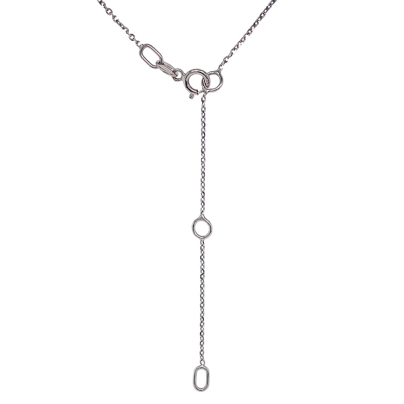 (LD) Collar con diamantes de laboratorio en oro blanco 10kt. 40.5/46cm D-0.10Cts.