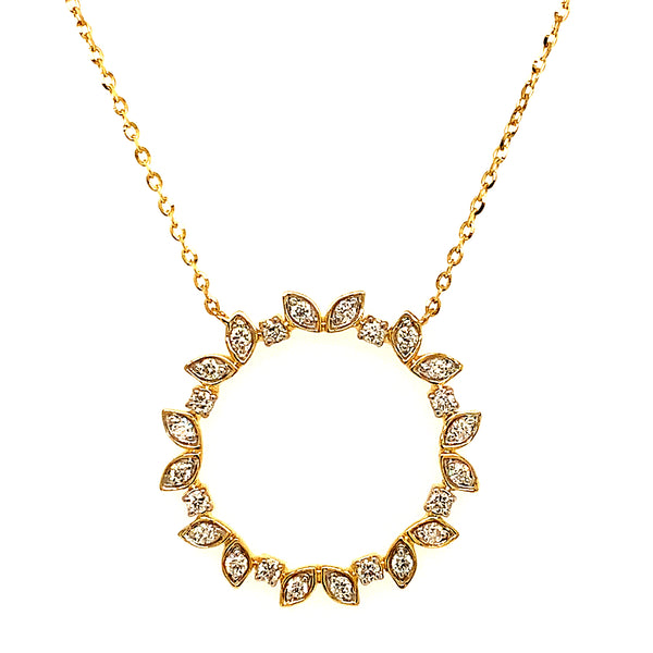 (LD) Collar con diamantes de laboratorio en oro amarillo 10kt. 40.5/46cm D-0.25Cts.