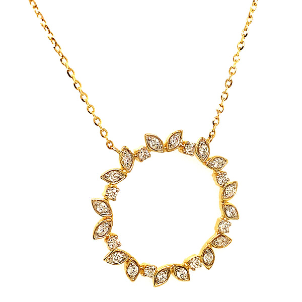 (LD) Collar con diamantes de laboratorio en oro amarillo 10kt. 40.5/46cm D-0.25Cts.