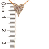 (LD) Collar (corazón) con diamantes de laboratorio en oro amarillo 10kt. 40.5/46cm D-0.10Cts.