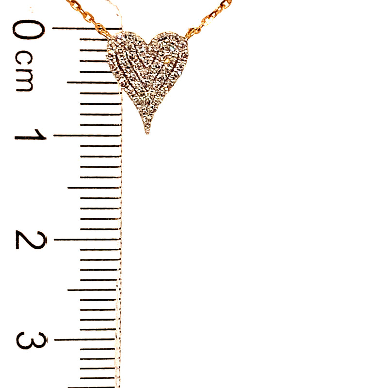 (LD) Collar (corazón) con diamantes de laboratorio en oro amarillo 10kt. 40.5/46cm D-0.10Cts.