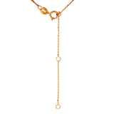 (LD) Collar (corazón) con diamantes de laboratorio en oro amarillo 10kt. 40.5/46cm D-0.10Cts.