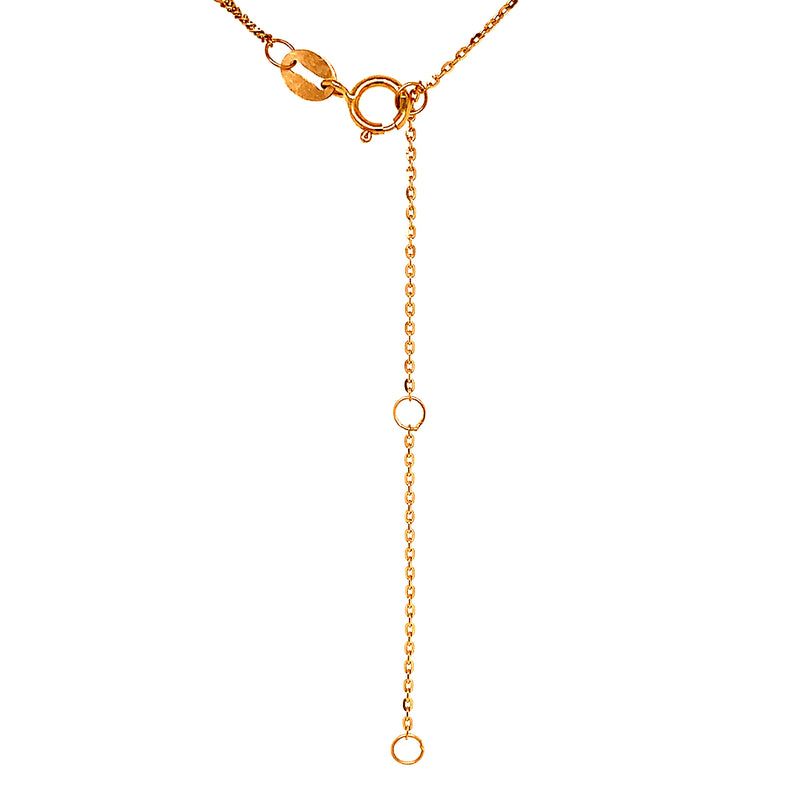 (LD) Collar (corazón) con diamantes de laboratorio en oro amarillo 10kt. 40.5/46cm D-0.10Cts.