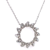 (LD) Collar con diamantes de laboratorio en oro blanco 10kt. 40.5/46cm D-0.40Cts.