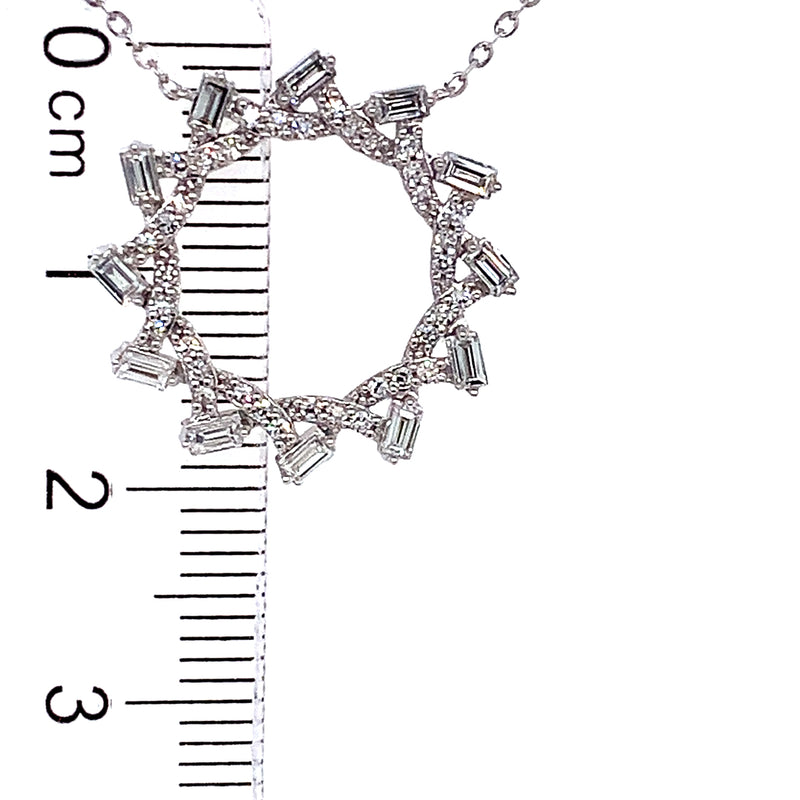 (LD) Collar con diamantes de laboratorio en oro blanco 10kt. 40.5/46cm D-0.40Cts.