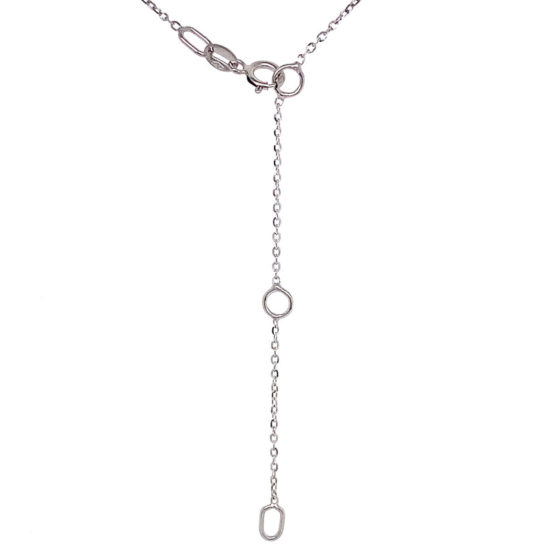 (LD) Collar con diamantes de laboratorio en oro blanco 10kt. 40.5/46cm D-0.40Cts.