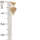 (LD) Aretes (corazón) con diamantes de laboratorio en oro amarillo 10kt. D-0.33Cts.