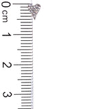 (LD) Aretes (corazón) con diamantes de laboratorio en oro blanco 10kt. D-0.08Cts.