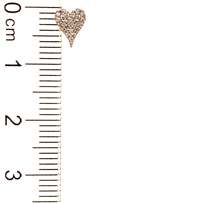 (LD) Aretes (corazón) con diamantes de laboratorio en oro amarillo 10kt. D-0.10Cts.