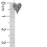 (LD) Aretes (corazón) con diamantes de laboratorio en oro blanco 10kt. D-0.15Cts.