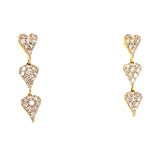 (LD) Aretes (corazones) con diamantes de laboratorio en oro amarillo 10kt. D-0.33Cts.
