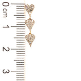 (LD) Aretes (corazones) con diamantes de laboratorio en oro amarillo 10kt. D-0.33Cts.