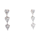 (LD) Aretes (corazones) con diamantes de laboratorio en oro blanco 10kt. D-0.33Cts.