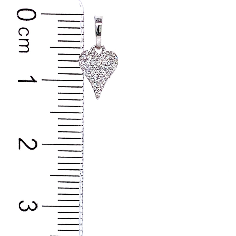 (LD) Dije (corazón) con diamantes de laboratorio en oro blanco 10kt. D-0.08Cts.