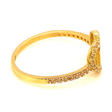 Anillo (Corazón 15) con circones en oro amarillo 10kt.