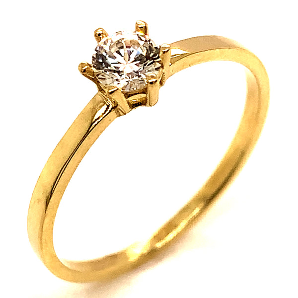 Anillo con circón en oro amarillo 10kt.