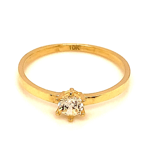Anillo con circón en oro amarillo 10kt.
