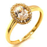 Anillo con circones en oro amarillo 10kt.