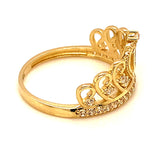 Anillo (Corona 15) con circones en oro amarillo 10kt.