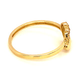 Anillo (Corazón 15) con circones en oro amarillo 10kt.