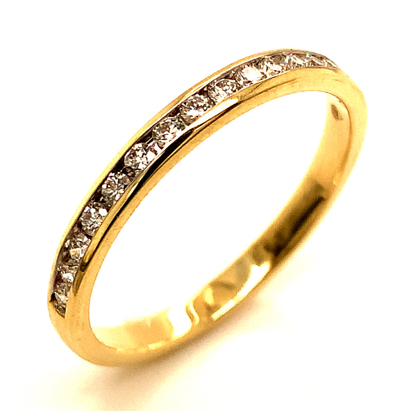 (LD) Set de anillos con diamantes de laboratorio en oro amarillo 14kt.