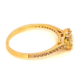 Anillo con circones en oro amarillo 10kt.
