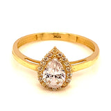 Anillo con circones en oro amarillo 10kt.