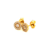 Aretes con circones en oro amarillo 10kt.