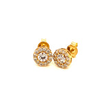 Aretes con circones en oro amarillo 10kt.