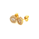Aretes con circones en oro amarillo 10kt.