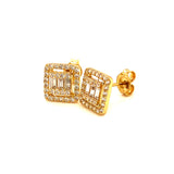 Aretes con circones en oro amarillo 10kt.