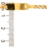 Pulsera para bebés (plaquita grabable) en oro amarillo 10kt. 15.5cm