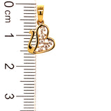 Dije  con circones en oro amarillo 10kt.