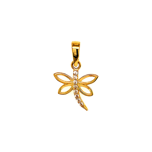 Dije (libélula) con circones en oro amarillo 10kt.