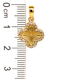 Dije (flor) con circones en oro amarillo 10kt.