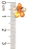 Aretes (flor) en oro tres tonos 10kt.