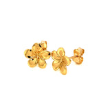 Aretes (flor) en oro amarillo 10kt.