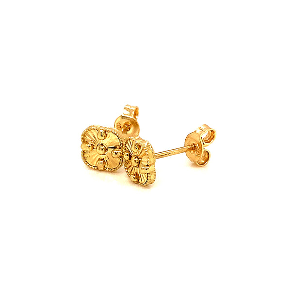 Aretes (flor) en oro amarillo 10kt.