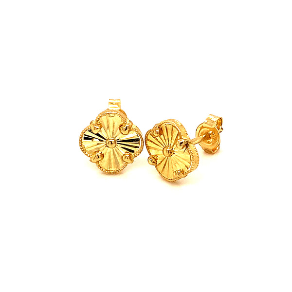 Aretes (flor) en oro amarillo 10kt.