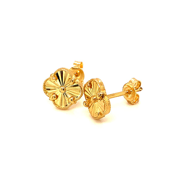 Aretes (flor) en oro amarillo 10kt.
