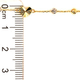 Pulsera (corazón con bolitas) en oro tres tonos 10kt. 17/19cm