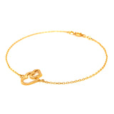 Pulsera (corazones) en oro amarillo 10kt. 18/19cm