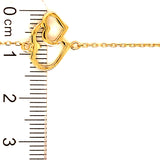 Pulsera (corazones) en oro amarillo 10kt. 18/19cm