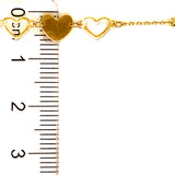 Pulsera (corazones) en oro amarillo 10kt. 17/19cm