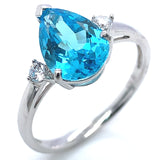 Anillo de cuarzo azul en plata 925