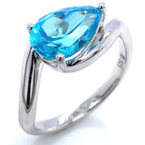 Anillo de cuarzo azul en plata 925