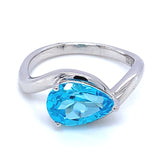 Anillo de cuarzo azul en plata 925