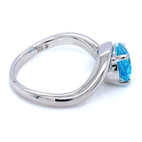 Anillo de cuarzo azul en plata 925