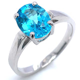 Anillo de cuarzo azul en plata 925