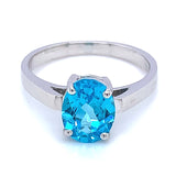 Anillo de cuarzo azul en plata 925